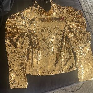 Alice + Olivia Gold Sequin Blouse